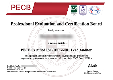Certified ISO/IEC 27001 Lead Auditor
